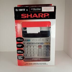 Sharp EL-1801V Printing Calculator 12-Digit 2-Color Display Tested Works